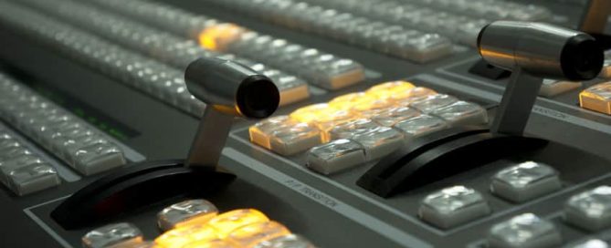 A mixing desk from a television studio